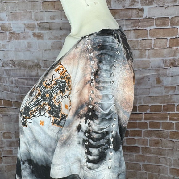 Affliction Women’s Graphic Short Sleeve Tye-Dye T-Shirt -NWT - Picture 6 of 9